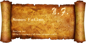 Nemes Fatime névjegykártya